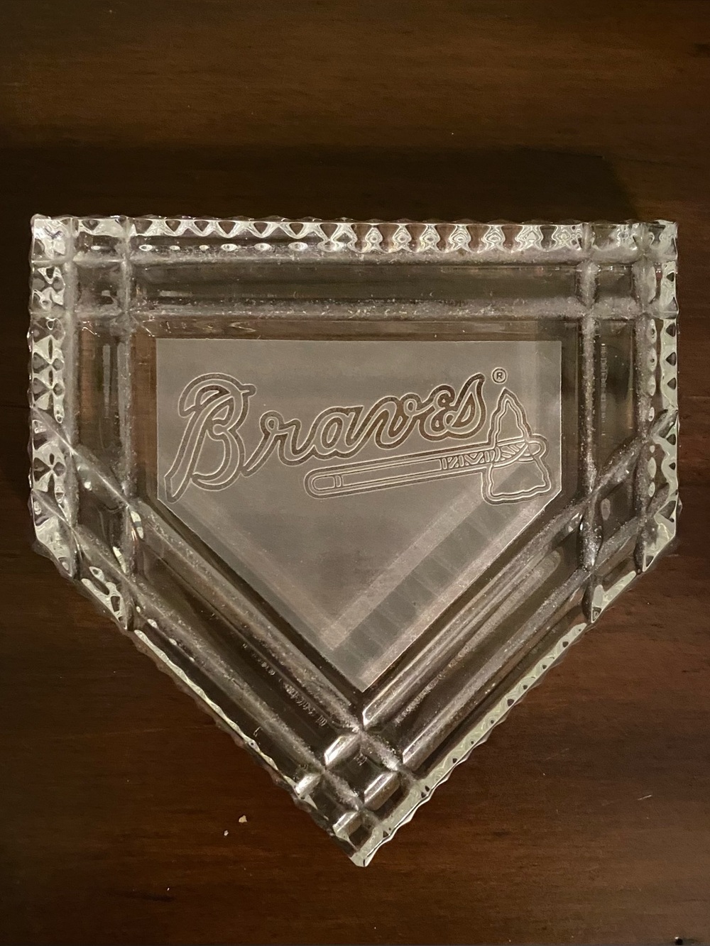 Waterford Crystal Clear Braves Home Plate Glass Accent